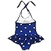 Jastore Baby Girls Swimwear One Piece Swimsuits Beach Wear with Headband (2-3T, Blue)