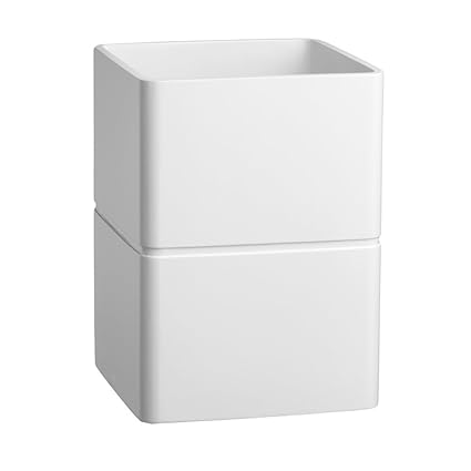 Kraftware Malibu Waste Basket White Contemporary Garbage Can For Office Study Bathroom Home Bedroom Made In Usa
