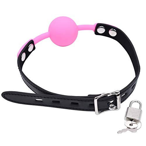 YiFeng Silicone SM Mouth Ball Gag with Adjustable Strap Restraint Slave Bondage Fetish (Pink)