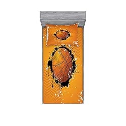 Ambesonne Basketball Fitted Sheet & Pillow Sham