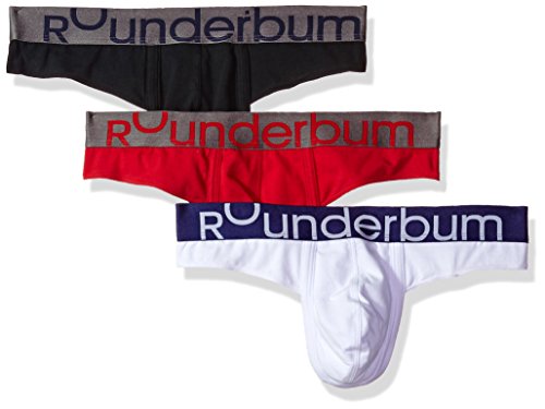 ROunderbum Men's Digital Wave Thong 3 Pack, Multi, Small