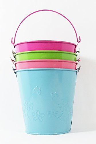 Set of 4 Painted Metal Pails - Size 5.5 inches - Thumbnail 5