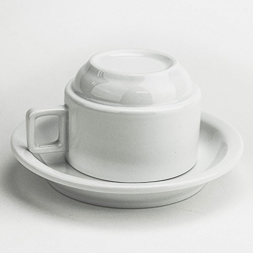Huji Fine Porcelain 3.2 oz. Espresso Turkish Tea Coffee Cups and Saucers Drinkware Gift Set (4 Cups, 4 Saucers)