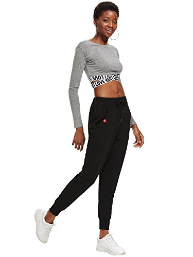 image for SweatyRocks Women Pants Color Block Casual Tie Waist Yoga Jogger Pants