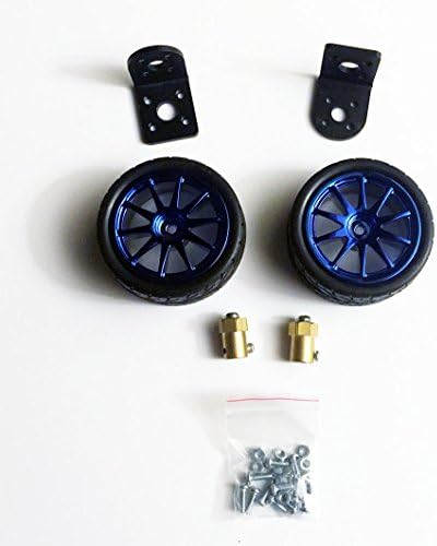 A Pair of Off Road Wheel Rubber Tire with large traction (65mm diameter) for 1:10 model with fixtures