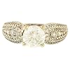 Bague en or blanc 18 carats avec diamant solitaire (1,59 carats) Largeur 7 mm