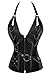 Zhitunemi Women's Steampunk Steel Boned Corset Bustier PU Leather Halter Cincher Shaper