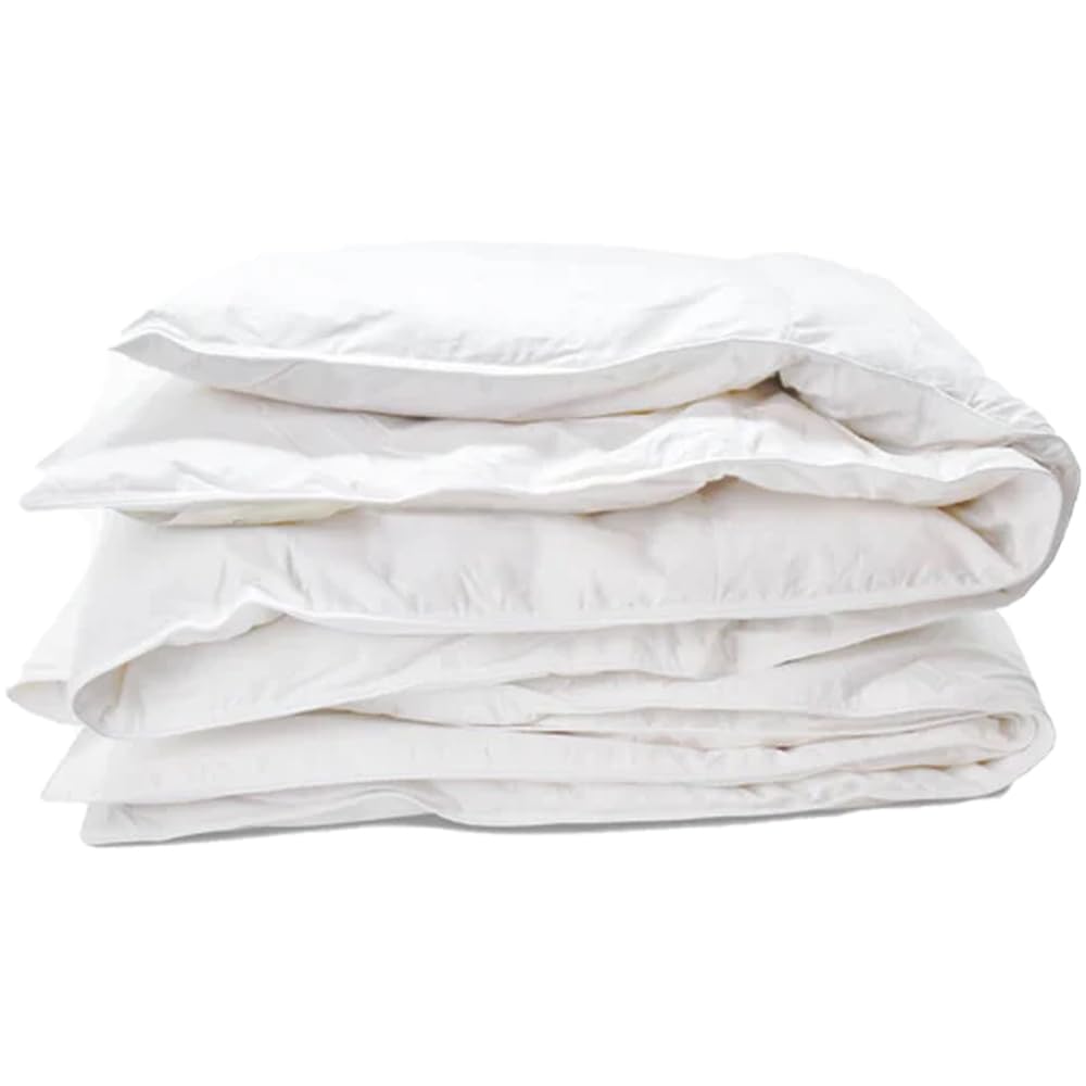 Lancashire Bedding 13.5 Tog Goose Feather and Down Duvet – Double Size (200cm x 200cm), Premium Feather and Down Quilt with 230 Thread Count Cambric Cotton Cover, Breathable and Warm