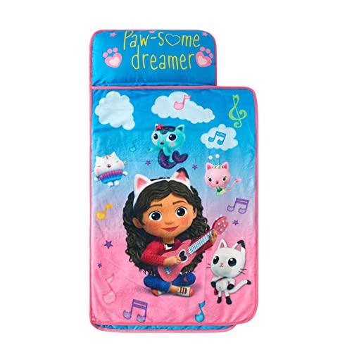 Super Soft Plush Toddler Quilted Nap Mat with Built in Blanket and Pillow
