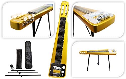 Lap Steel Guitar and 3-leg Stand Metallic Gold Gig Bag Nashville by Quincy