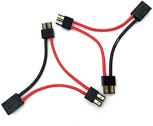 FLY RC 2Packs RC Battery Y Harness Series Connector Adapter Wire Lipo Battery Connection for Traxxas Serial Series Dual Batteries in 1/16 Models,Replacement of 3063