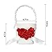 ATAILOVE 2 Pcs Flower Girl Basket Set- Elegant Royal Love Wedding Flower Baskets (Red)