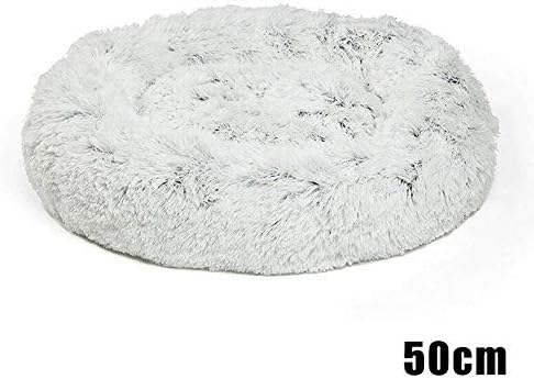 AMEOY Shag Faux Fur Donut Cuddler Cat Bed Warm Plush Dog Puppy Mat Pet Bed