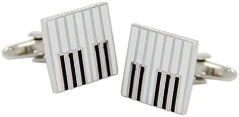 Wicemoon Piano Keyboard Cufflinks for Mens Square Shirt Cuff Link 1 Pair