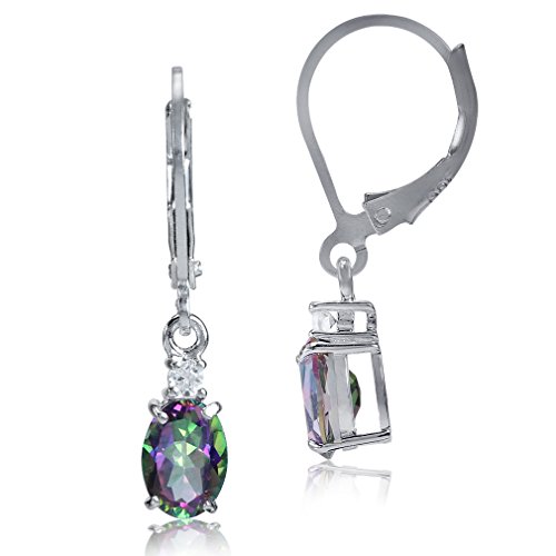 SilvershakeWhite Gold Plated 925 Sterling Silver Leverback Earrings