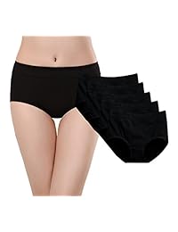 Bragas de algodón elástico para dama, 5 unidades