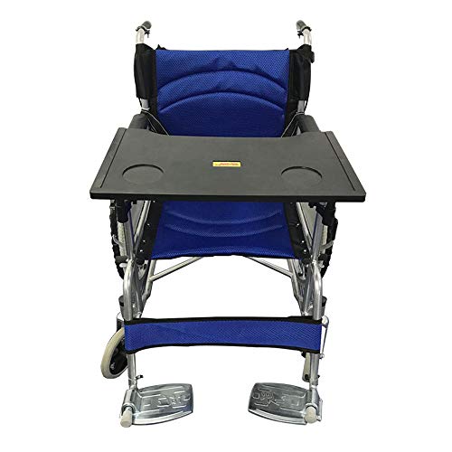 Wheelchair Lap Tray Table with Cup Holder Plastic Lap Tray Medical Portable Child Chair Tray Desk Accessories for Play Computer, Eating Snack, Reading (Suitable for 16-18 Inch Wheelchairs) (Black)