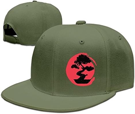 LCUCE Bonsai Tree Silhouette Unisex Adjustable Flat Brim Hip Hop Hat
