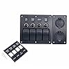 Amarine-made-4-Gang-Red-LED-Indicators-Rocker-Circuit-Breaker-Waterproof-Marine-Boat-Rv-Switch-Panel-Combined-with-Dual-USB-12v-Power-Adapter-Panel-PN-CB4-R-CB1S1S2