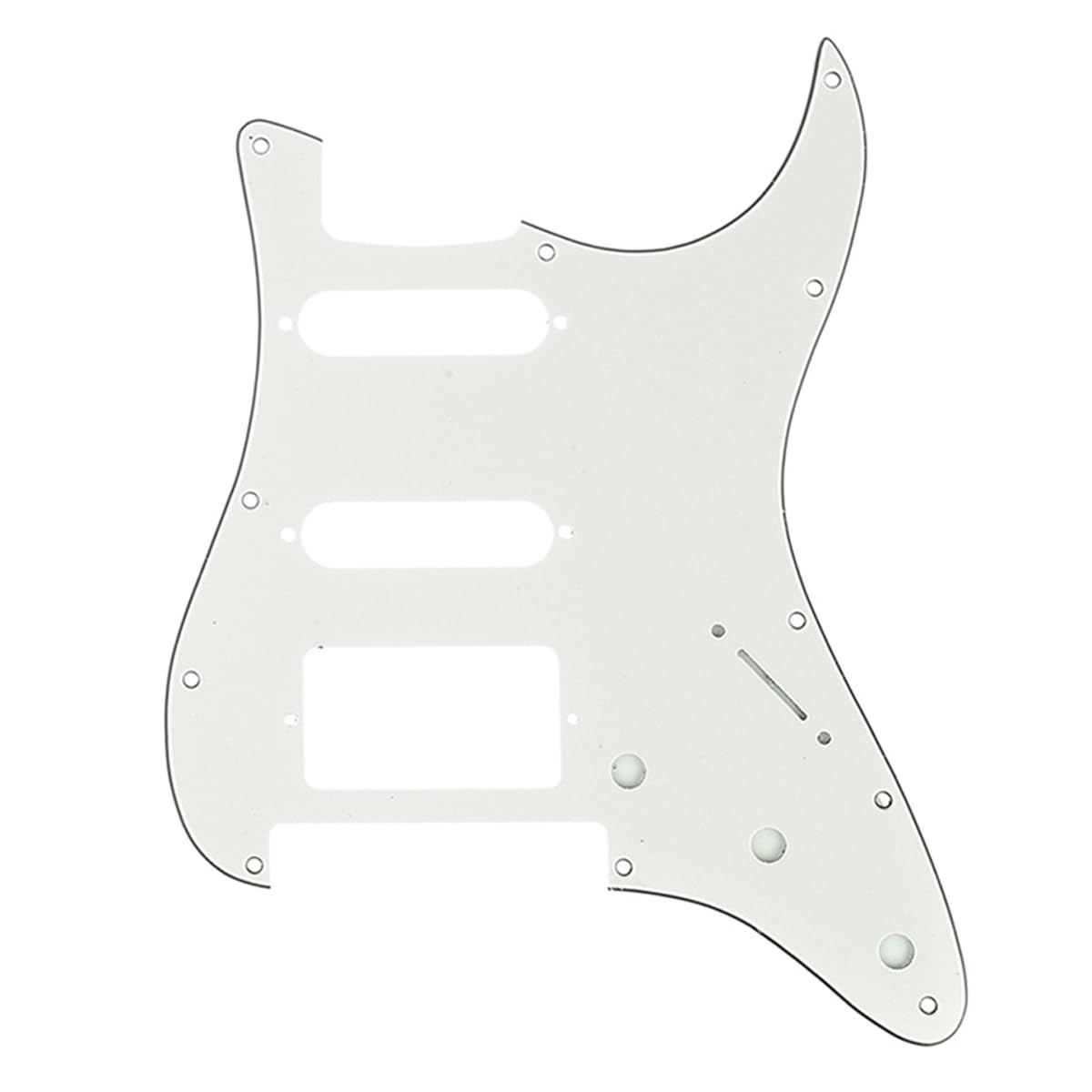 Musiclily Pro 11-Hole HSS Strat Pickguard Modern Style Scratch Plate for American/Mexican Fender Stratocaster Floyd Rose Bridge Cut Electric Guitar, 3Ply Parchment