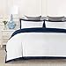 JOHNPEY Duvet Cover Queen (1 Duvet Cover+2 Pillow Shams), 100% Egyptian Cotton,Soft and Breathable with Button Closure