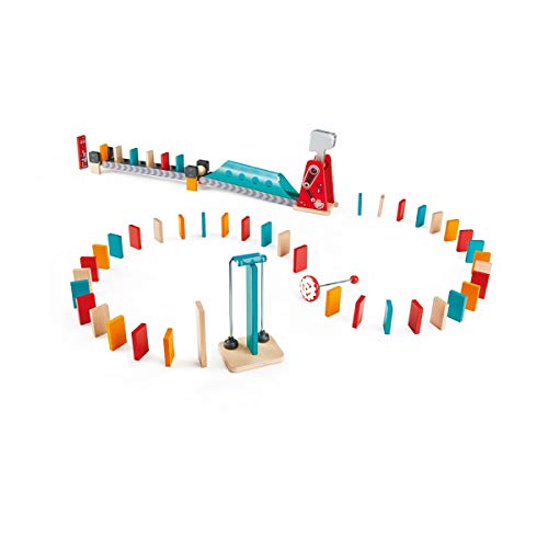 Hape Mighty Hammer Domino | Double -Sided Wooden Ball Domino Set for Kids Aged 4 and Up, Multicolor (E1056)