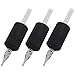 ITATOO 9DT Tattoo Tubes Disposable Tattoo Tubes with Soft Black Silicone Grips 9 Diamond Tips Tattoo Tubes with Clear Long Tips or 8RL 9RL 8RS 9RS Tattoo Needles, Box of 25 (1 Inch, 9DT)