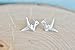 Origami Crane Earrings in Sterling Silver 925