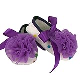 Weixinbuy Baby Girl's Soft Sole Silk Ribbon Flower Toddler Shoe