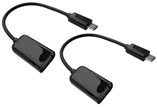 Ksmile® USB 2.0 A Female to Micro 5 Pin B Male Adapter Cable / Male Micro USB to Female USB Host Mode OTG Cable for Samusung S7 S6 Edge S4 S3 Android with OTG Function -15cm Black