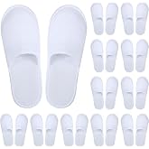 Atsy 30 Pairs Pairs Disposable House Slippers for Guests,Bulk Slippers For Hotel Guests Women Men,Spa,Travel,Shoeless Home,New Closed Toe Super Comfort,Non-Slip(White)