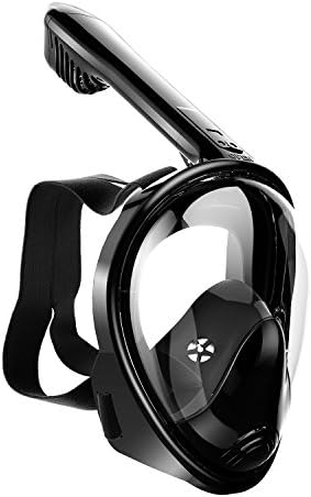Luke Full Face Snorkel Mask Foldable 180° Panoramic View Diving Scuba Mask Easy breath with Anti-Fog and Anti-Leak with Adjustable Head Straps Design for Adults,Youth,kids