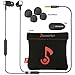 SoundPie AI Smart in-Ear Earbud iPhone Headphones SP33 Dynamic Sound with Microphone with Volume Control for Apple iPad iPod Samsung Android Compatible(Leather Case Extra Silicone Ear Tips,Black)