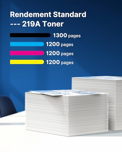 219A 219X W2190A 3302FDW Toner Compatible for HP 219A 219X for Color LaserJet Pro MFP 3302FDWG 3302FDW 3302SDW 3302FDN 3302FDN 3302SDWG 3202DN (Black Cyan Yellow Magenta, No Chip)