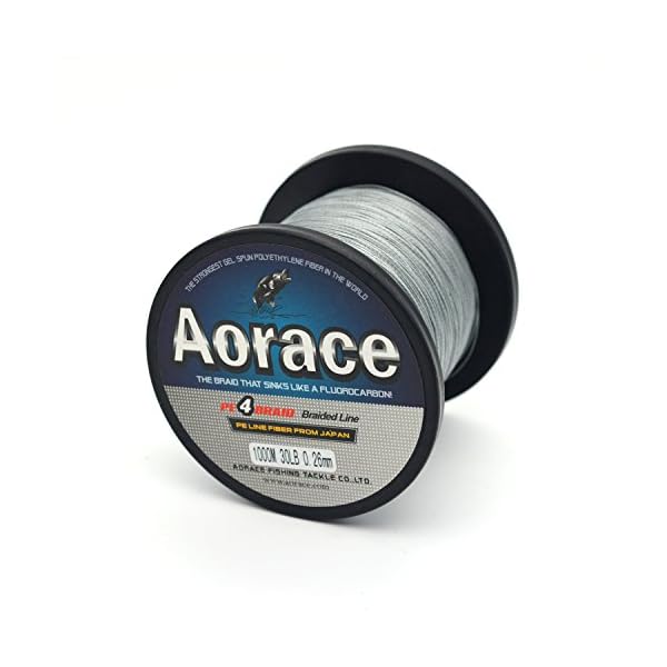 Aorace-Braided-Line-Grey-Color-Braided-Fishing-Line-4-Strands-Braid-Fishing-Line-8Lb-100Lb-Super-Strong-Braid-Line-PE-Line-Spool-100M-1000M