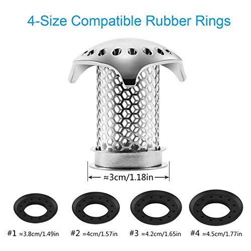 VOMONO Drain Hair Catcher Tub Strainer, Stainless Steel Bathtub Drain