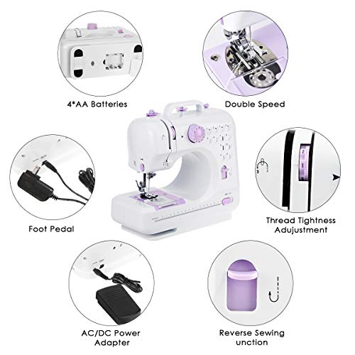 AGM Portable Sewing Machine, 12 Stitches 2 Speed Heavy Duty Sew Machine