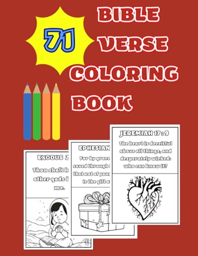 KJV Bible Verse Coloring Book, Large Font to Color: 71 Complete Bible Memory Verses with Images illustrating Verses, Short and Easy memory verse from Scripture, 8.5