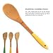 Wooden Set Of Kitchen Accessories - 3 Kitchen Wooden Spoons Set - Colorful Silicone Handle - Wooden Spoons Bamboo Utensils Set With Kitchen Spatula Turner - Cooking Utensils Set - Kitchen Tools Set