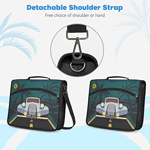 Kinbashi 3Inch Car Zipper Binder, Round Ring Binder with Expanding