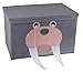 Clever Creations Cute Walrus Stackable Storage Organizer Collapsible Storage Box Any Room | Perfect Size Chest for Organizing Dog Toys, Clothes, Shoes and More!