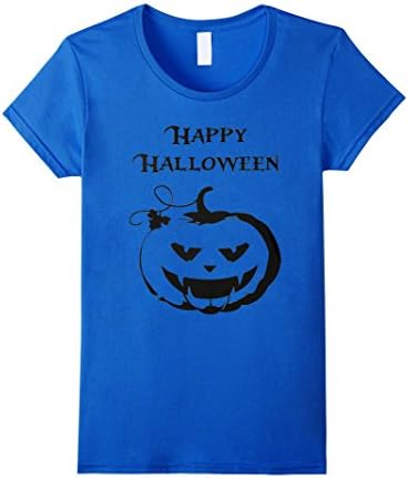 Women's HALLOWEEN SHIRT/ COSTUME: HAPPY HALLOWEN shirt Large Royal Blue