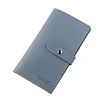 Sentmoon,FashionTravel Slim Leather Wallet PU Solid No Zipper Long Wallet Wallet Multi-Function Wallet Womens Wallets Ladies Bifold Wallet With Zipper Coin Pocket Mini Purse Soft Compact (light blue)