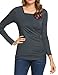 Ekouaer Women's Modal Long Sleeve Maternity Nursing Top(Dark Grey M)