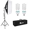 HPUSN Softbox Lighting Kit Photography Studio Light with 20-inch X 28-inch Reflector and 2pcs 85W 5500K E27 Bulb…