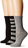 K. Bell Women's Soft and Dreamy 3 Pack Crew, Black