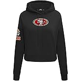 Pro Standard Womens NFL Classic Chenille Brushed Back French Terry Cropped Pullover Hoodie