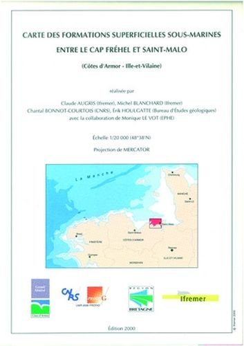 Carte des formations superficielles sous-marines entre le Cap Fréhel et Saint-Malo