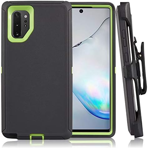 Samsung Galaxy Note 10 Plus Case CASESTRO Rugged Series Full Cover Heavy Duty Defender Armor 360 Protection [Shock Proof] with Belt Clip Holster and Kickstand for Samsung Galaxy Note 10+ (Grey Lime)