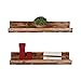 DAKODA LOVE Handmade Pine Wood (5H x 24W x 7D) Rustic Luxe Floating Shelves, Dark Walnut (Set of 2)